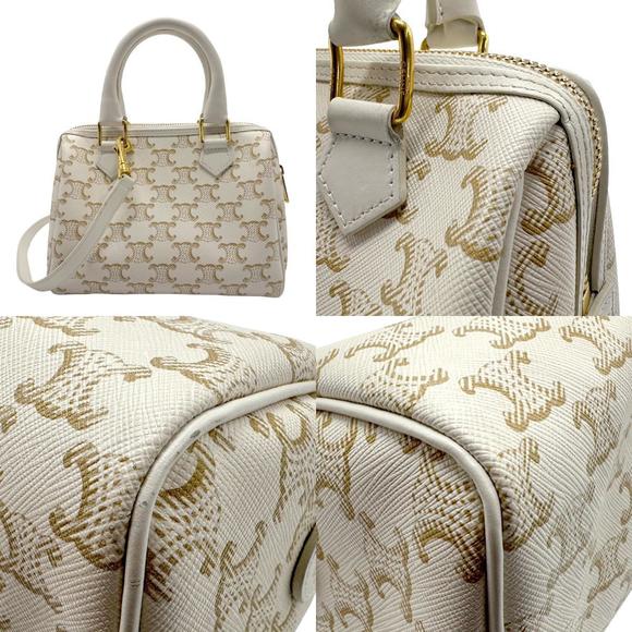 Celine Triomphe Handbag Canvas White - Picture 3 of 5